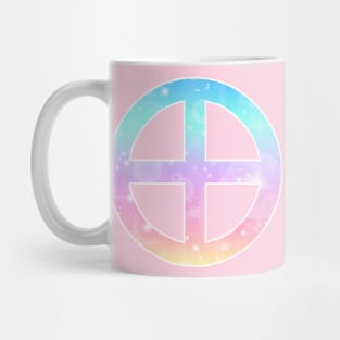 Earth Planet Symbol in Magical Unicorn Colors Mug